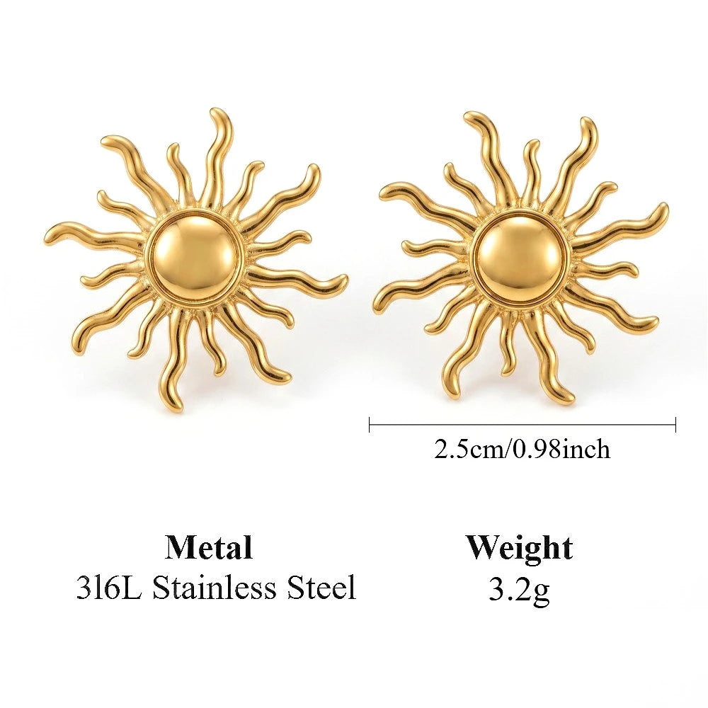 Celestial Sun Stud Earrings