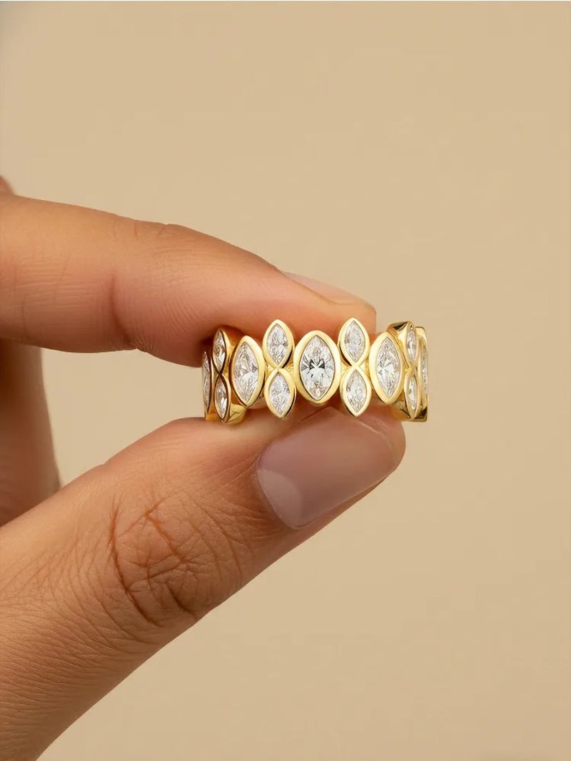 925 Sterling Silver Oval Zircon Ring 