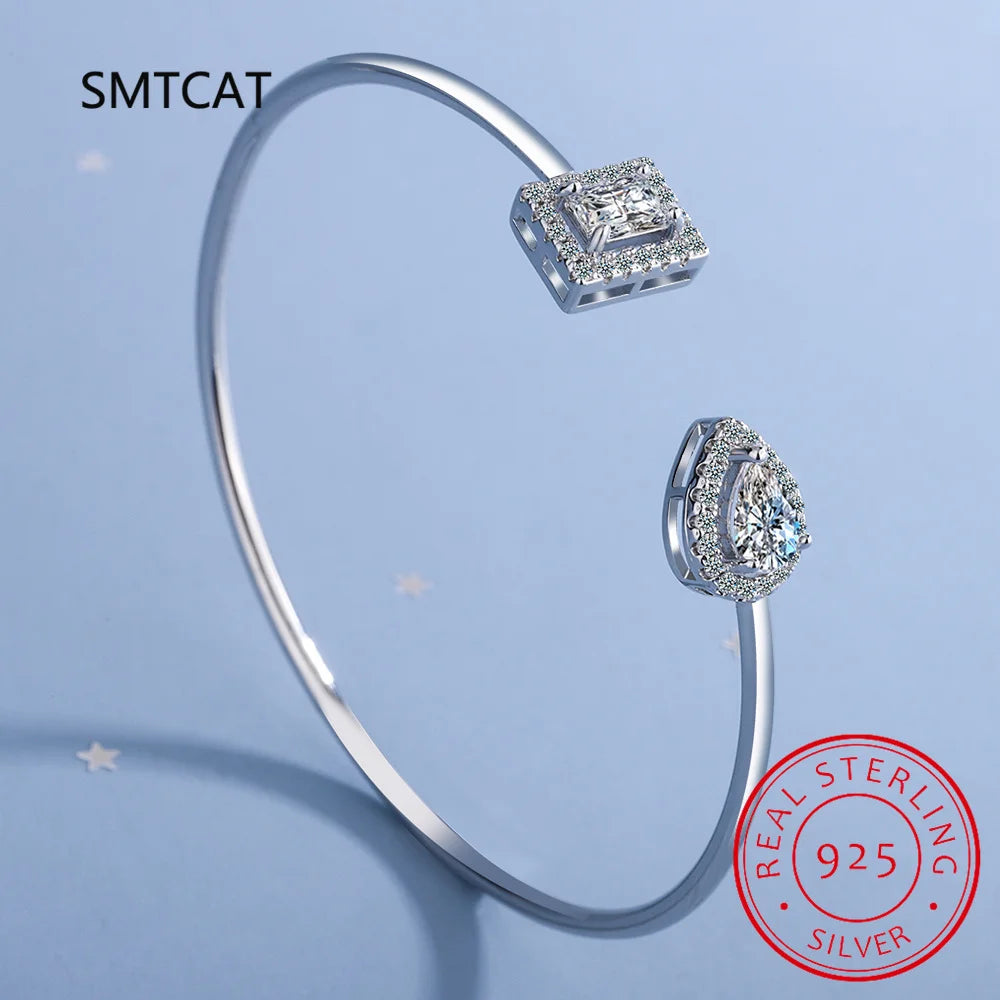 Radiant Cut Moissanite Diamond Water Drop Bracelet