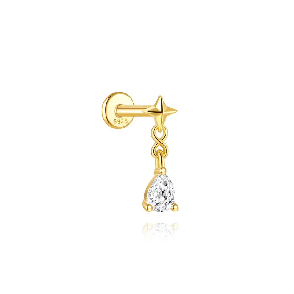 Star Zircon Ear Bone Piercing Earring 