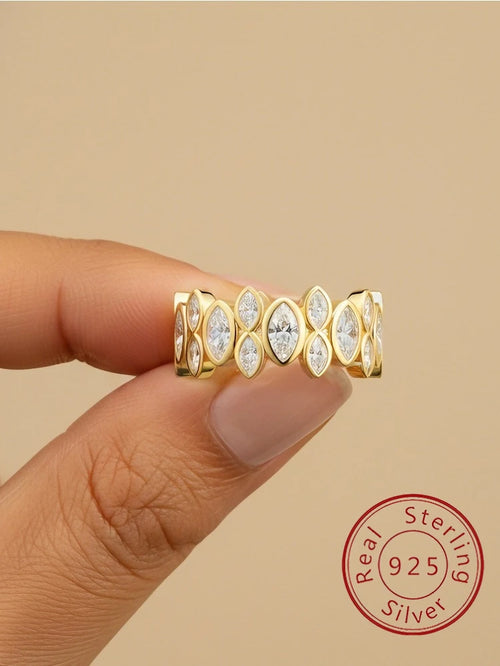 925 Sterling Silver Oval Zircon Ring 