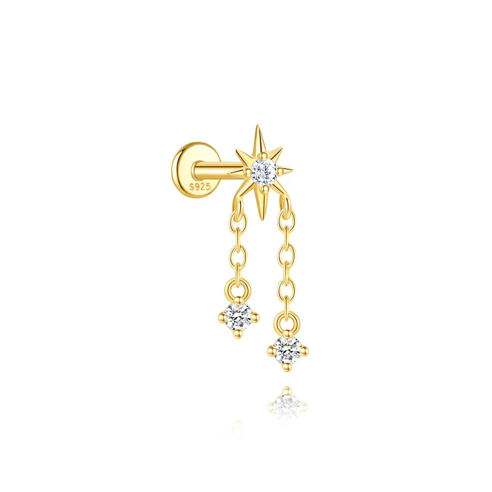Star Zircon Ear Bone Piercing Earring 