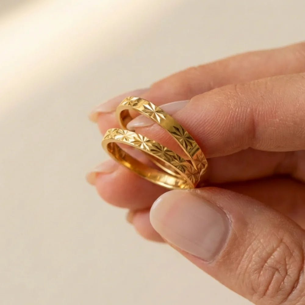 Textured Pattern Minimalist Ring
