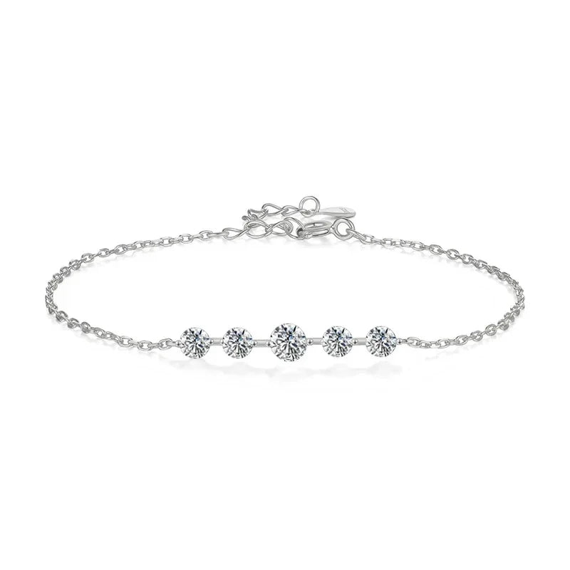 Moissanite Bracelet Pulseira Prata 